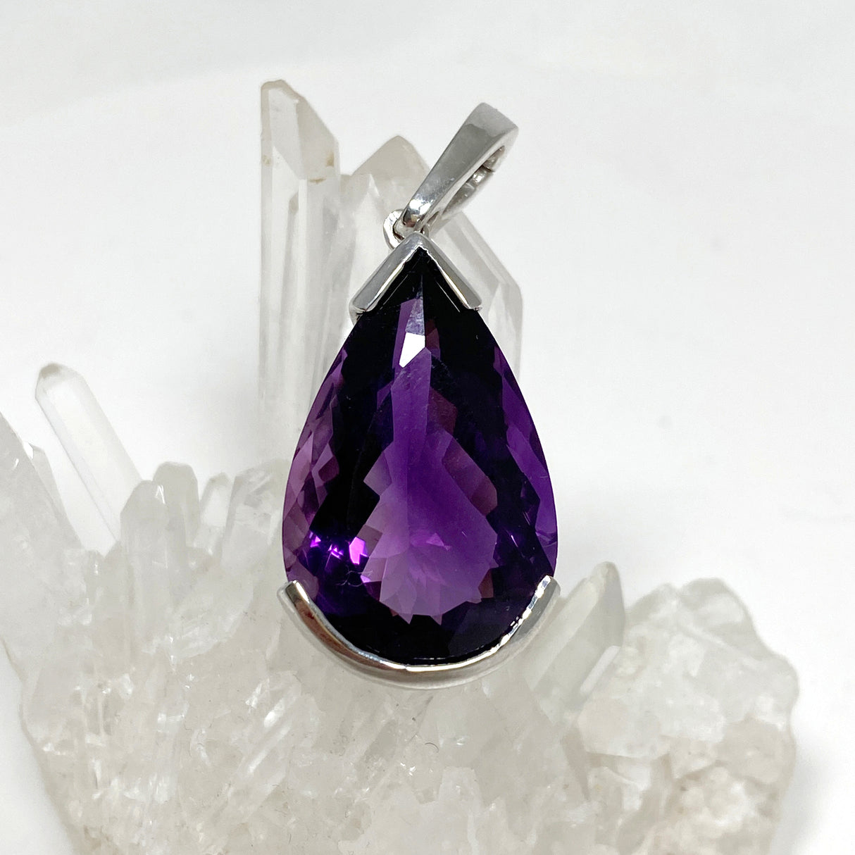 Amethyst large pear cut pendant HPGJ-01