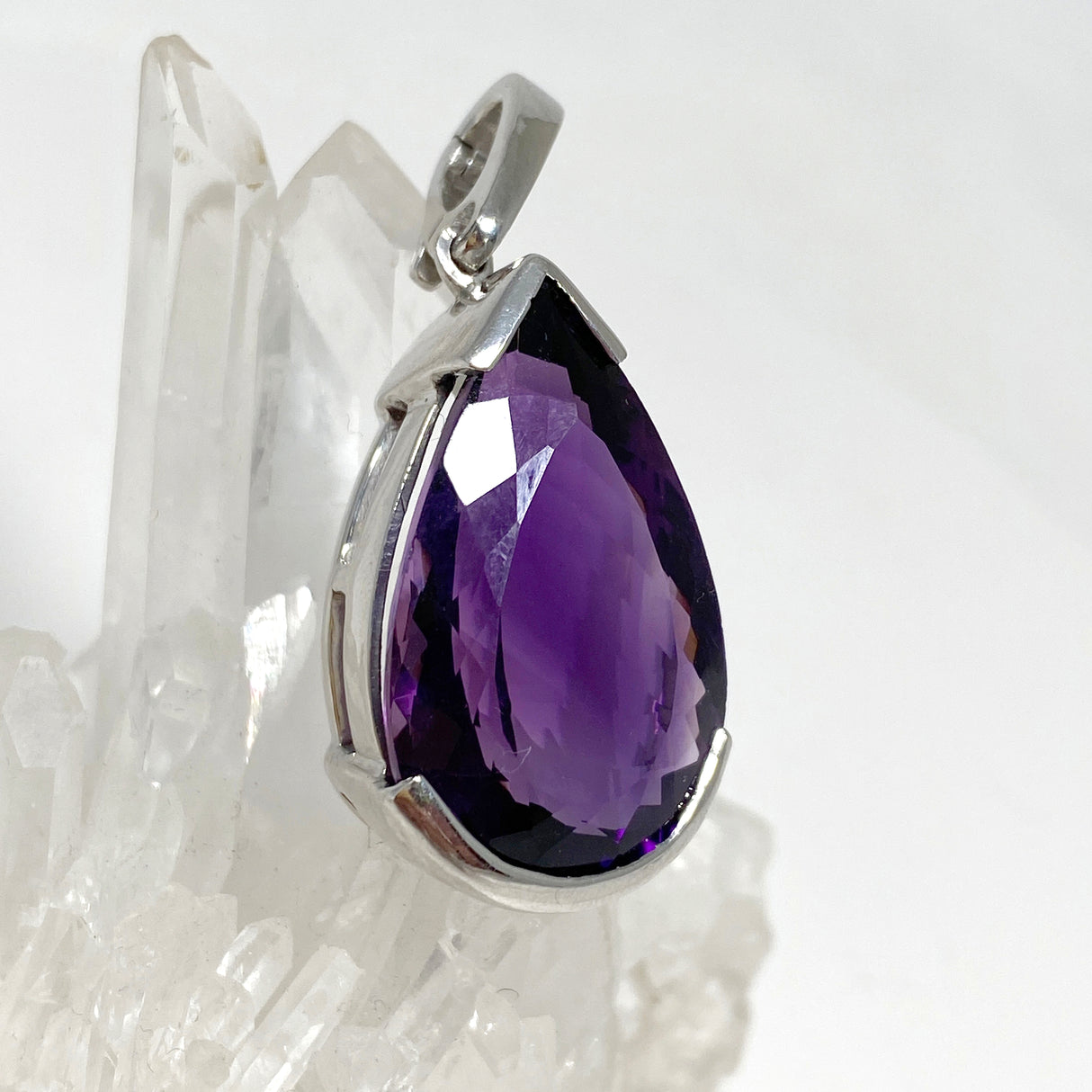 Amethyst large pear cut pendant HPGJ-01