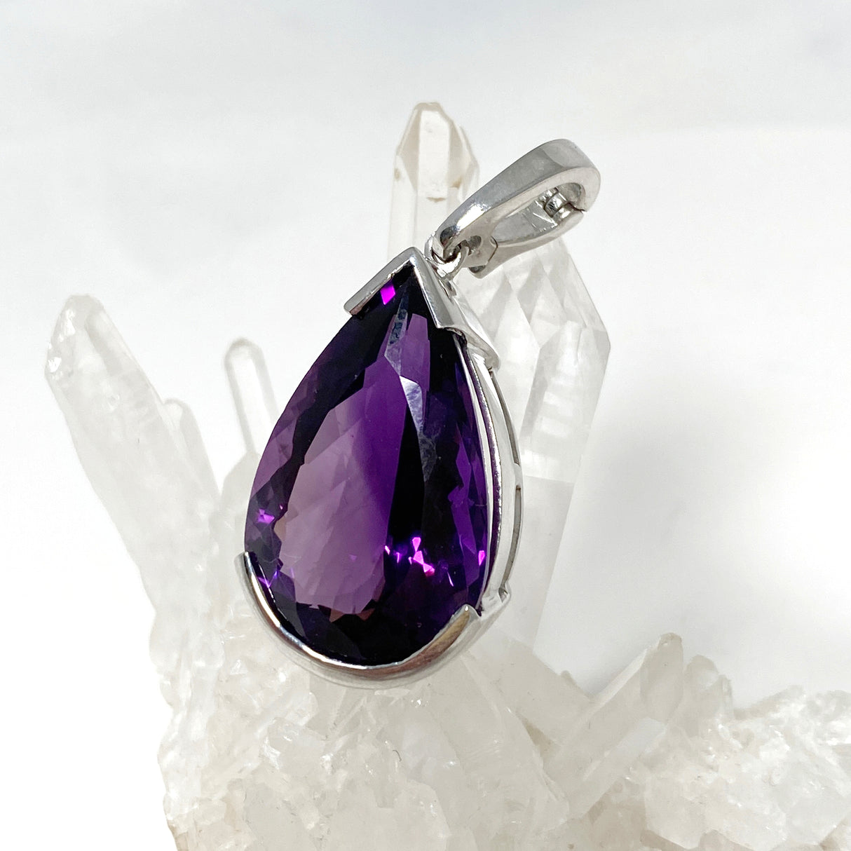 Amethyst large pear cut pendant HPGJ-01