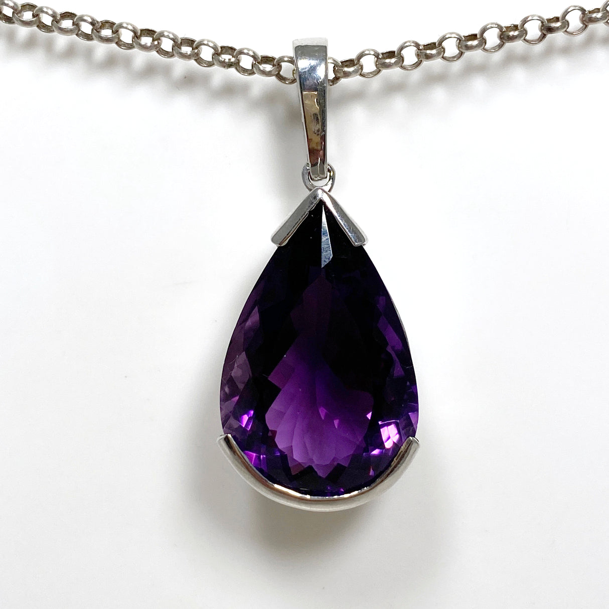 Amethyst large pear cut pendant HPGJ-01