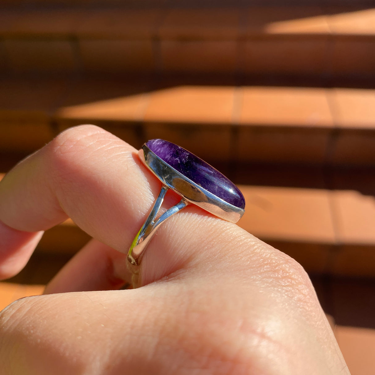 Amethyst marquise cabochon ring s.7 KPGJ1338