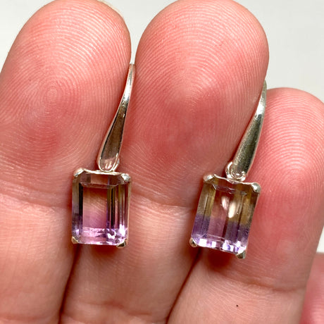 Ametrine Emerald Cut Faceted Earrings PEGJ163