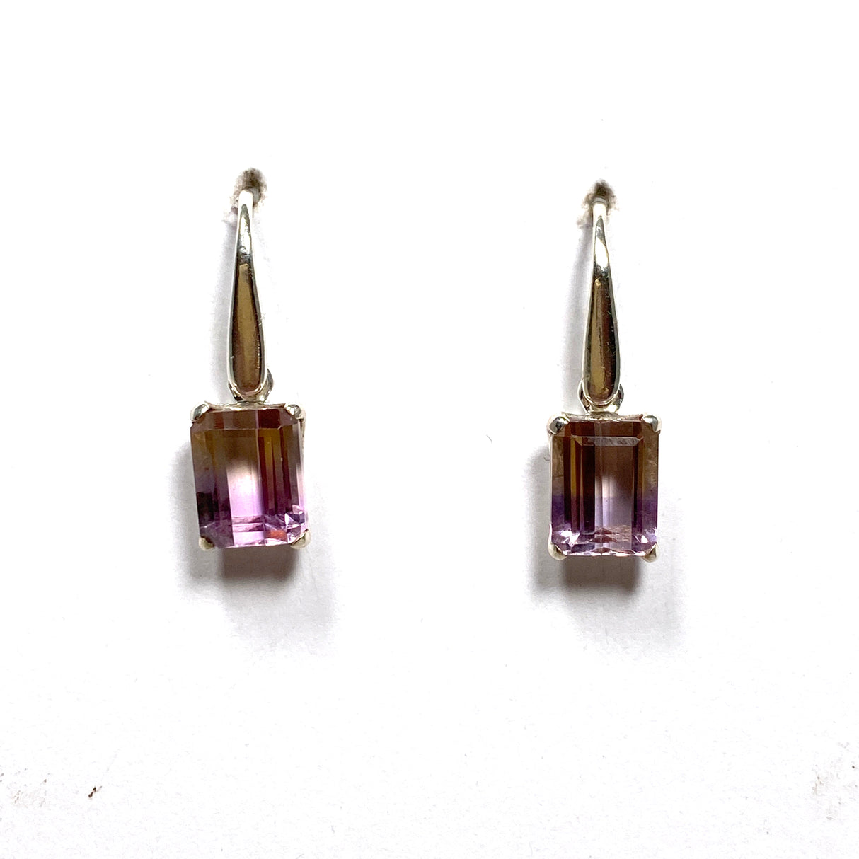 Ametrine Emerald Cut Faceted Earrings PEGJ163