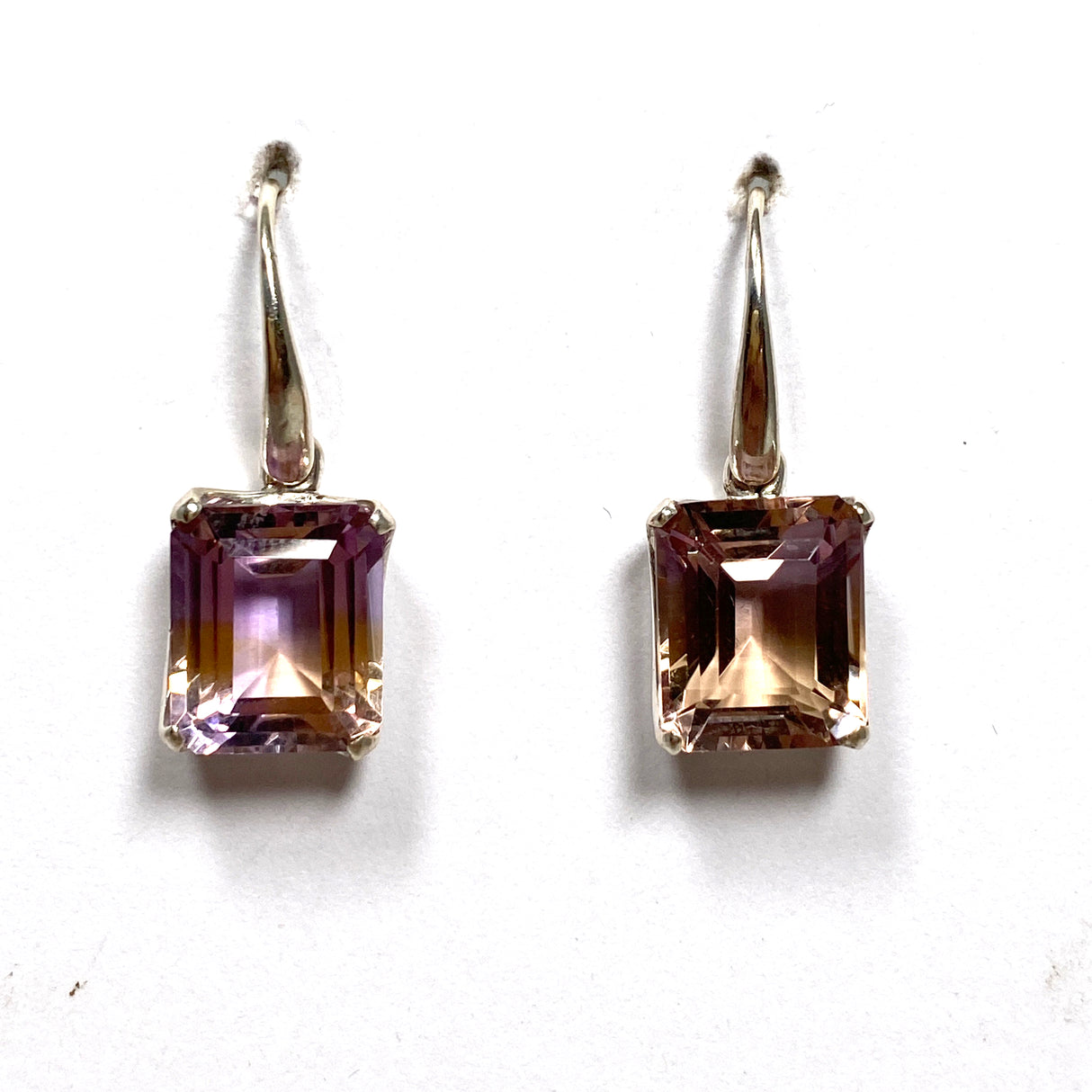 Ametrine Emerald Cut Faceted Earrings PEGJ164