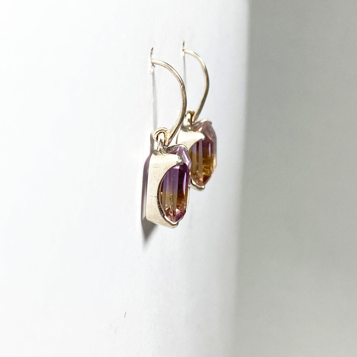 Ametrine Emerald Cut Faceted Earrings PEGJ164