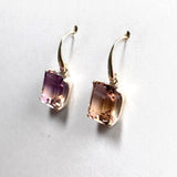 Ametrine Emerald Cut Faceted Earrings PEGJ164