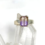 Ametrine Emerald Cut Faceted Ring PRGJ489