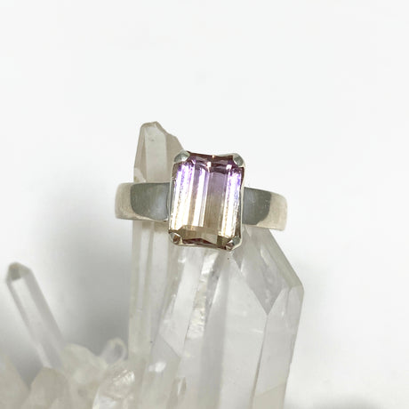 Ametrine Emerald Cut Faceted Ring PRGJ489