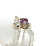 Ametrine Emerald Cut Faceted Ring PRGJ489