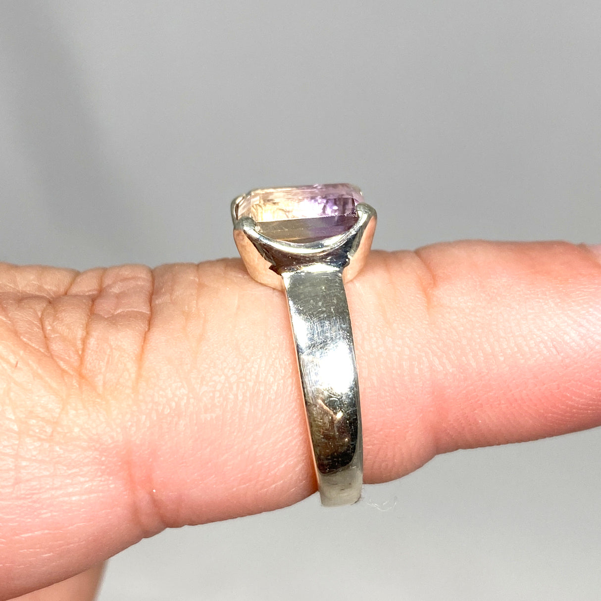 Ametrine Emerald Cut Faceted Ring PRGJ489