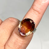 Ametrine Oval Faceted Ring Size 8.5 PRGJ488