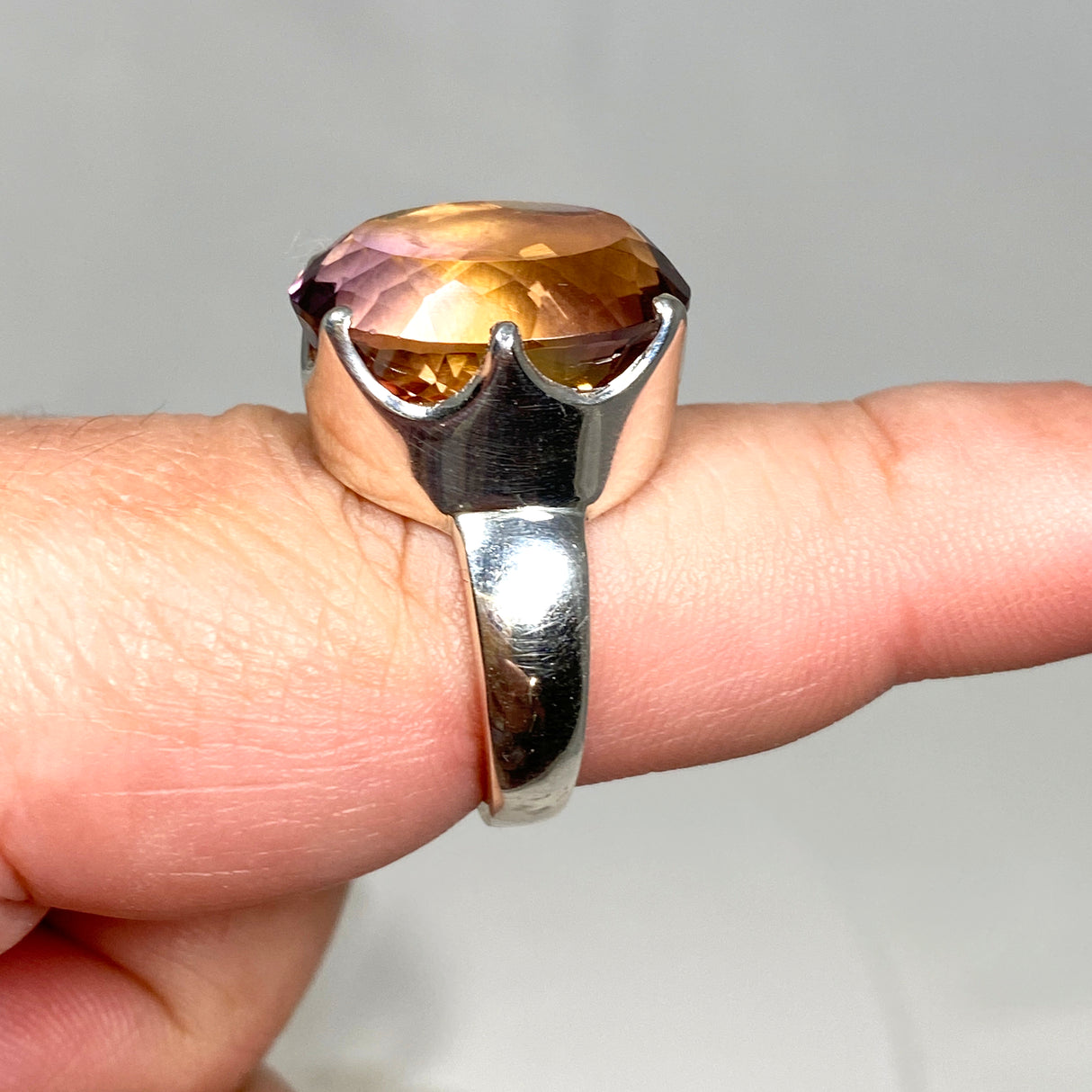 Ametrine Oval Faceted Ring Size 8.5 PRGJ488