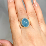 Aquamarine Oval Ring Size 7 KRGJ3257