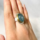 Aquamarine oval ring with gold detailing s.7 KRGJ2882