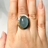 Aquamarine oval ring with gold detailing s.7 KRGJ2882