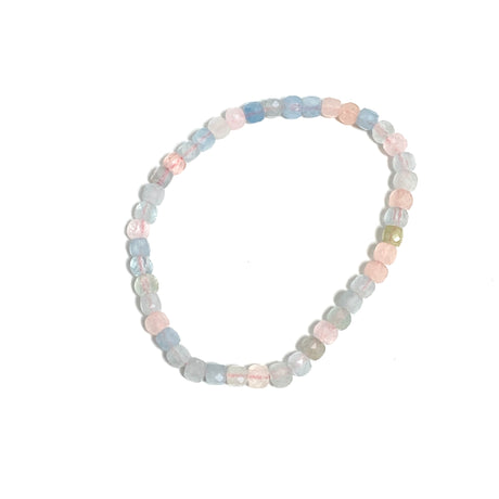 Faceted Square Gemstone Bracelet 3-4mm