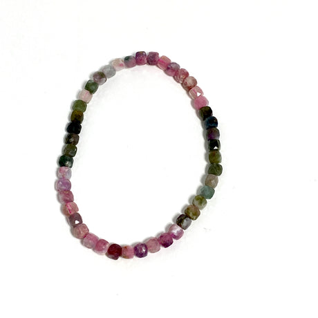 Faceted Square Gemstone Bracelet 3-4mm