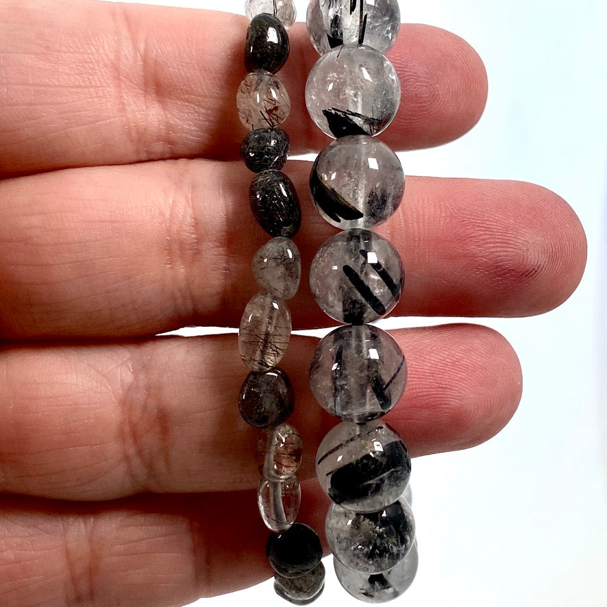 Black Tourmaline in quartz bracelet