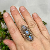 Boho Style R4058 Moonstone multi stone ring s.8