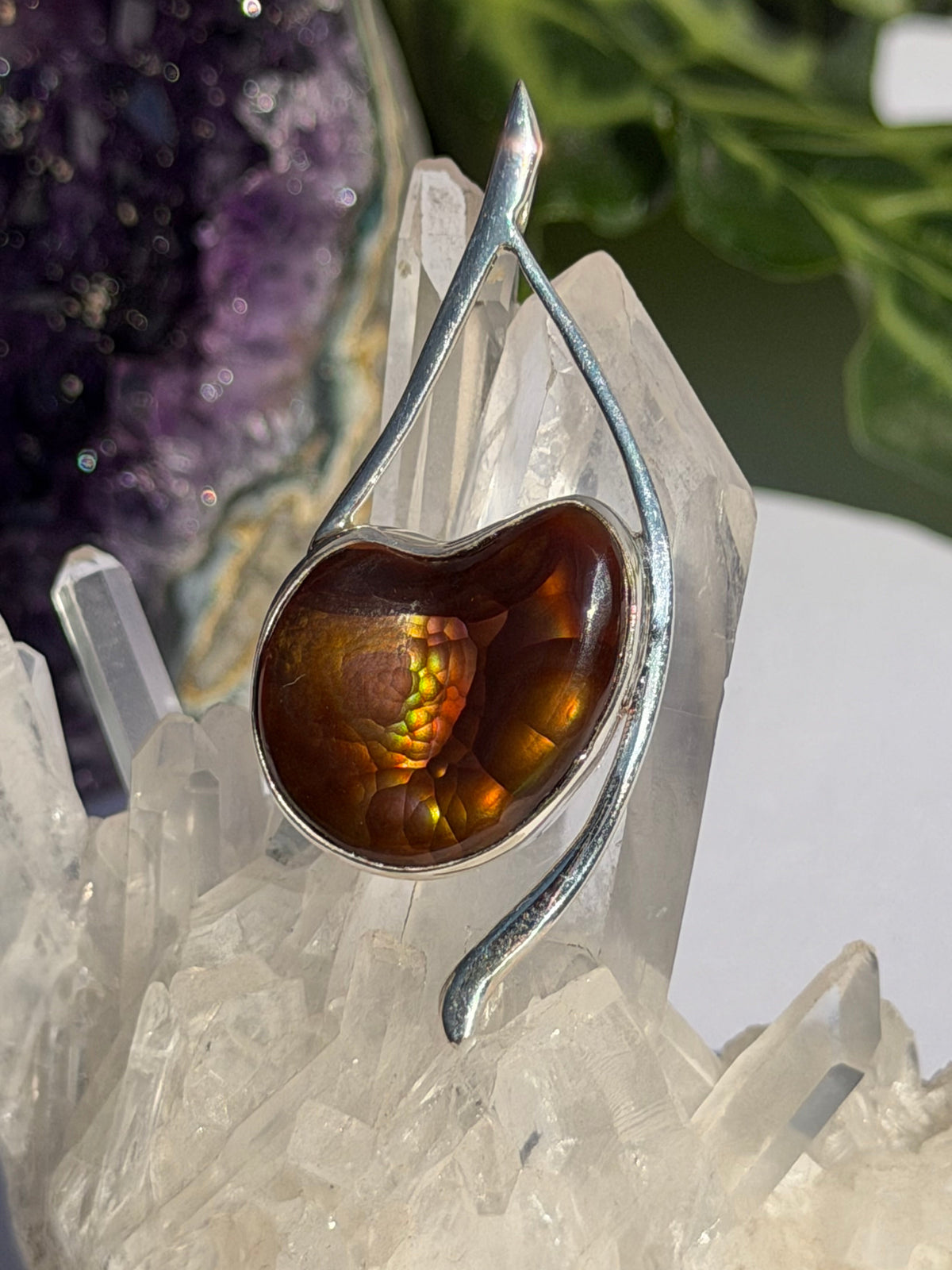 Fire Agate Pendant in Sterling Silver BTP-111