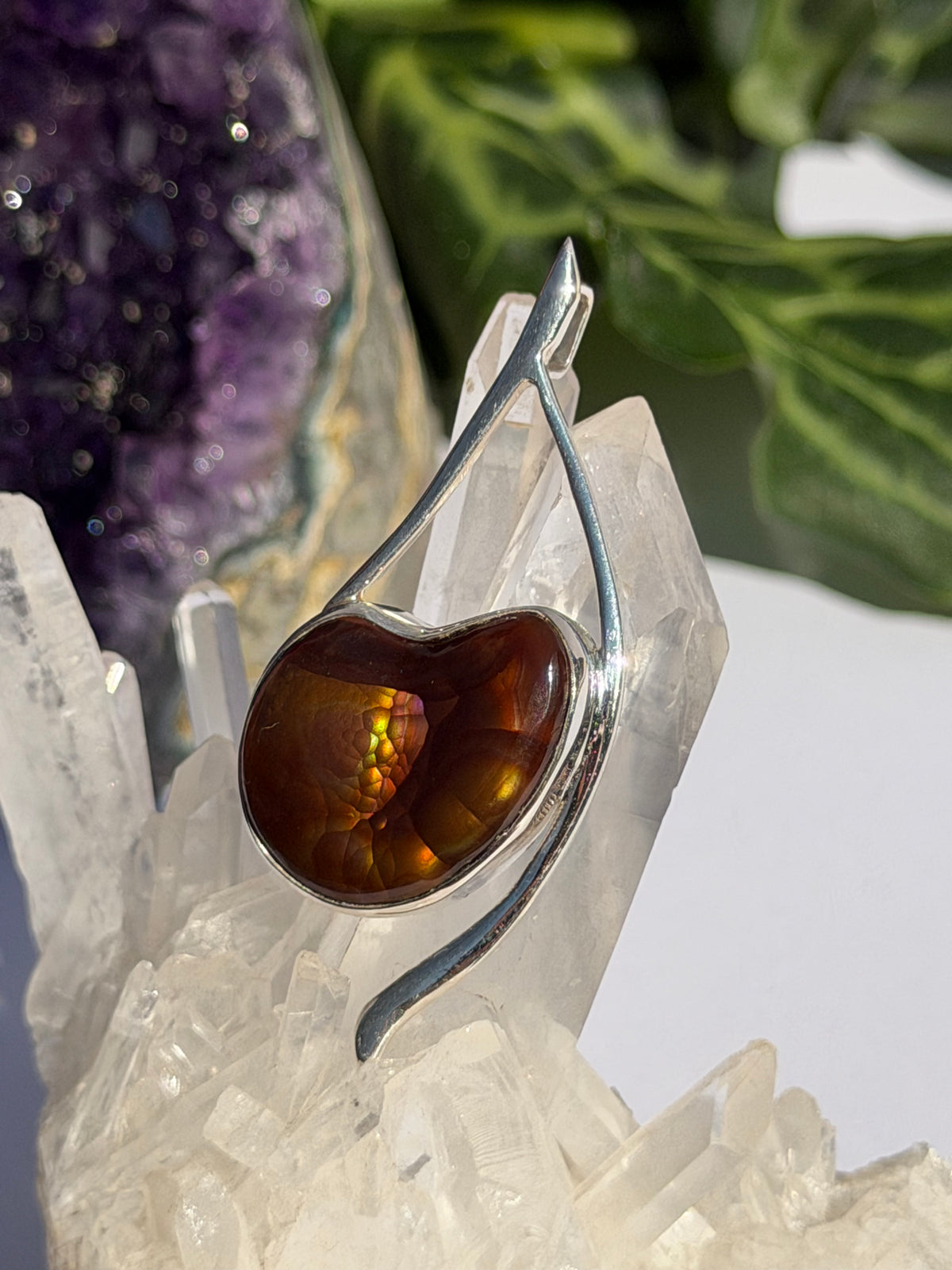 Fire Agate Pendant in Sterling Silver BTP-111