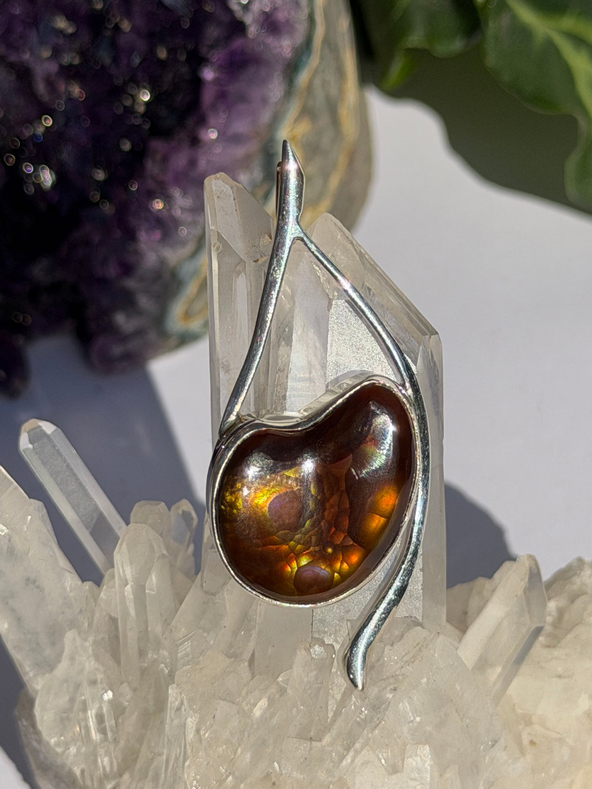 Fire Agate Pendant in Sterling Silver BTP-111