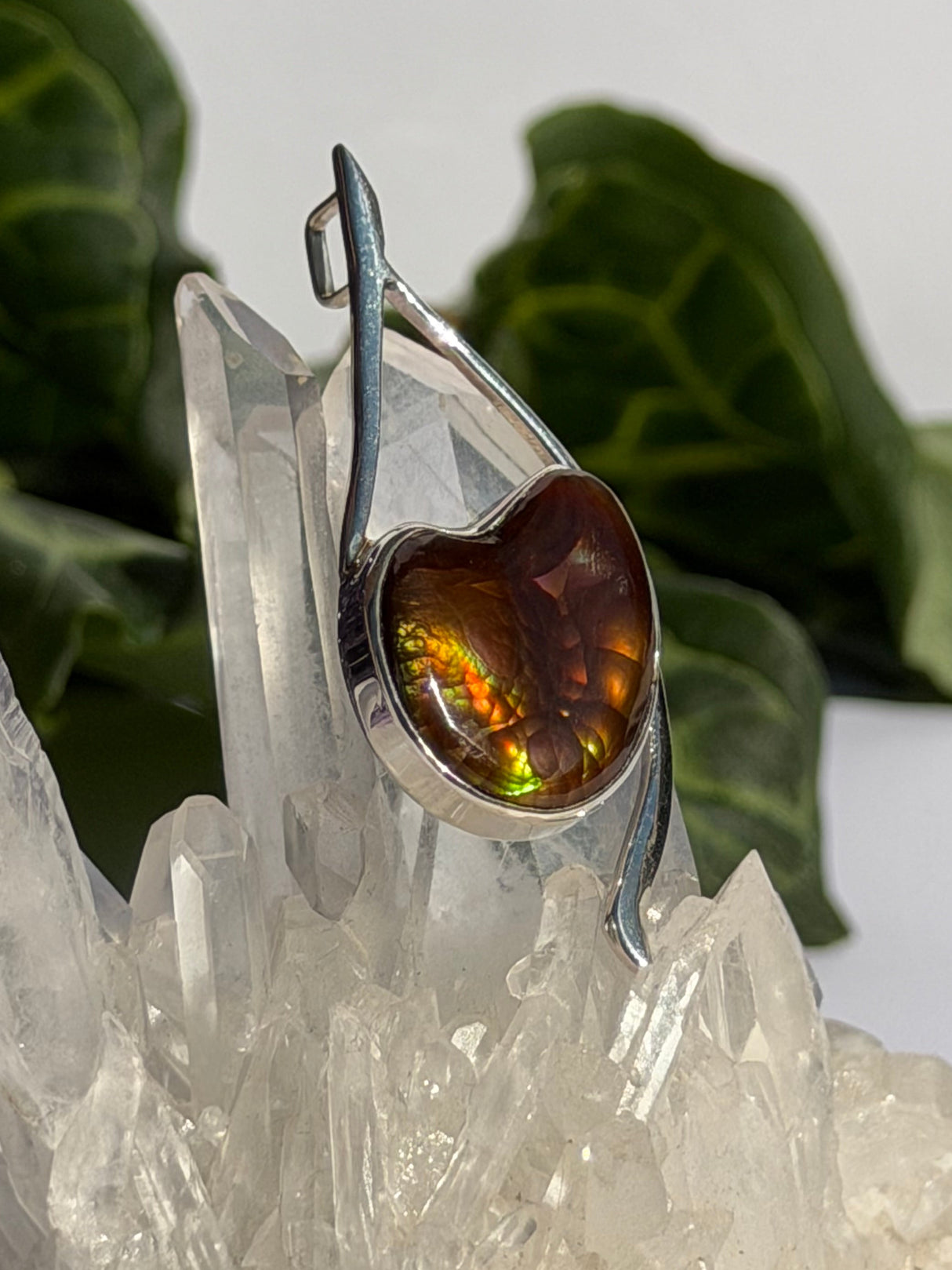 Fire Agate Pendant in Sterling Silver BTP-111