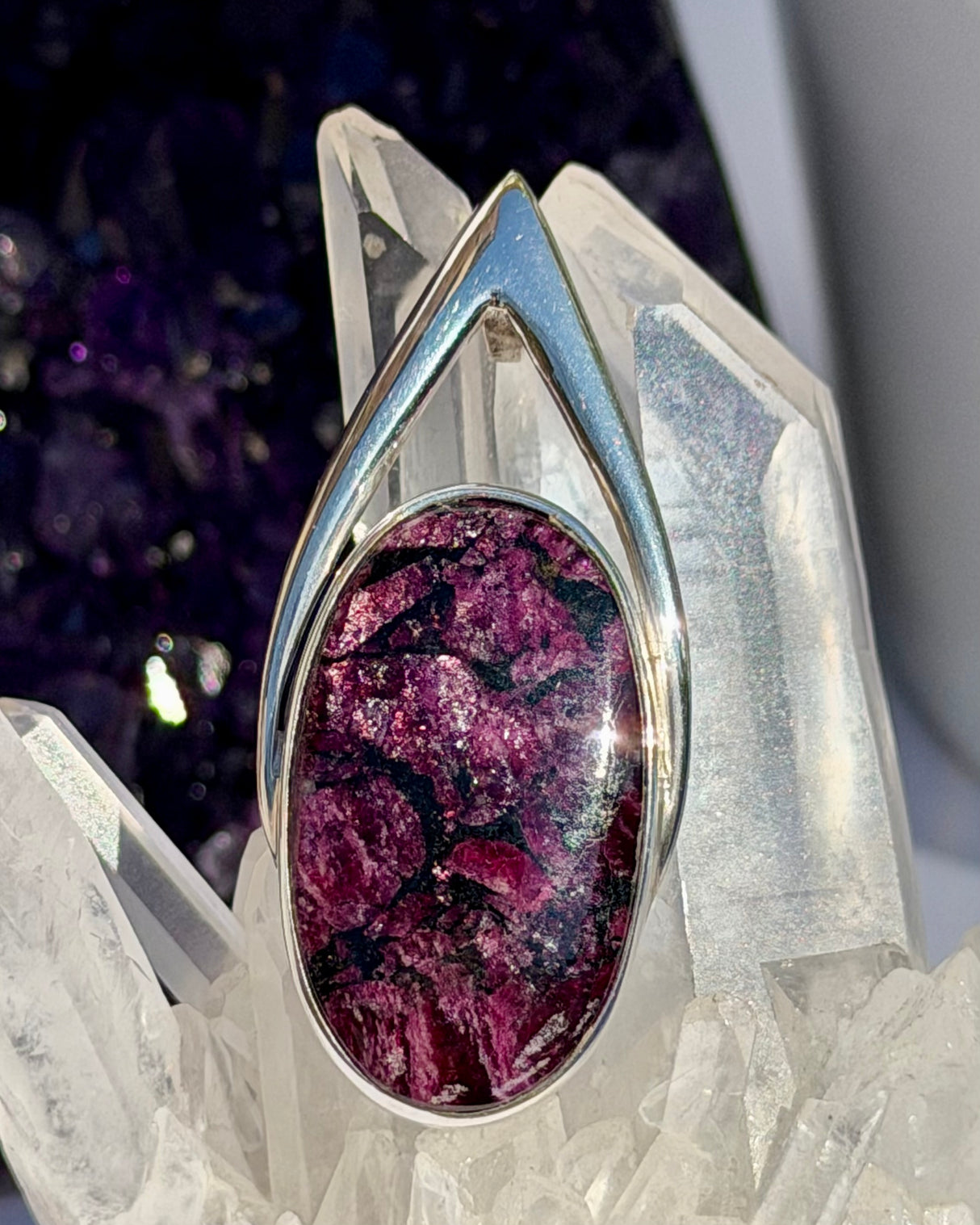 Blue Turtles Eudialyte Statement Sterling Silver Pendant BTP-154