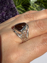 Fire Agate Sterling Silver Ring Size 8 BTR-32