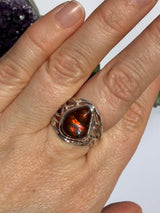 Fire Agate Sterling Silver Ring Size 8 BTR-32