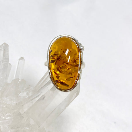 Baltic Honey Amber Teardrop Ring Adjustable AMB244