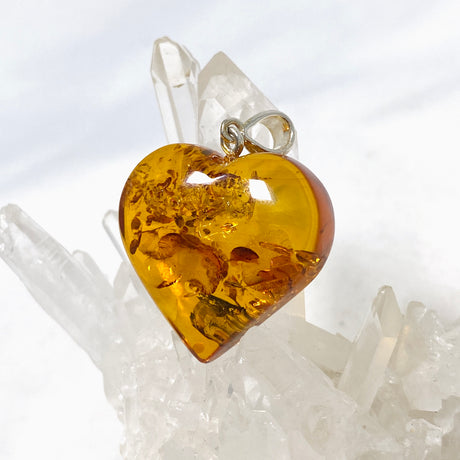 Baltic Amber Cognac Heart Pendant AMB223