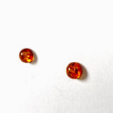 Baltic Amber round stud earrings