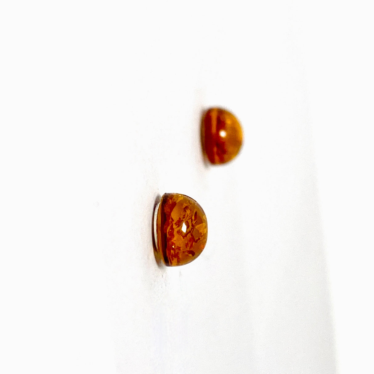 Baltic Amber round stud earrings