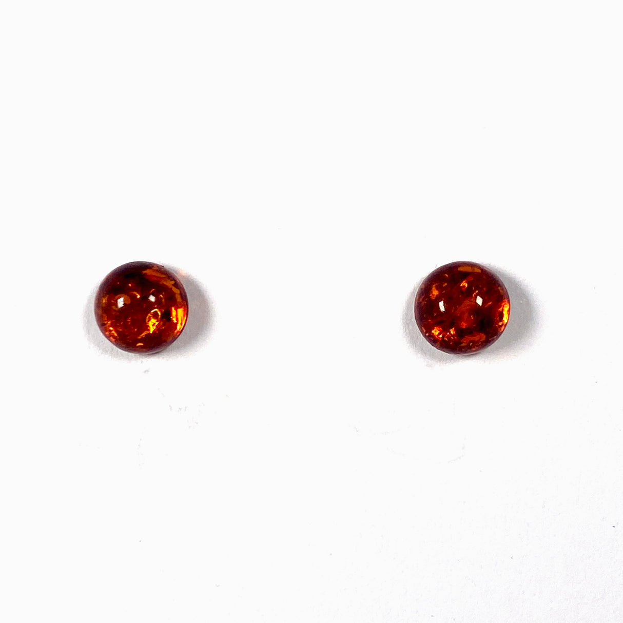 Baltic Amber round stud earrings