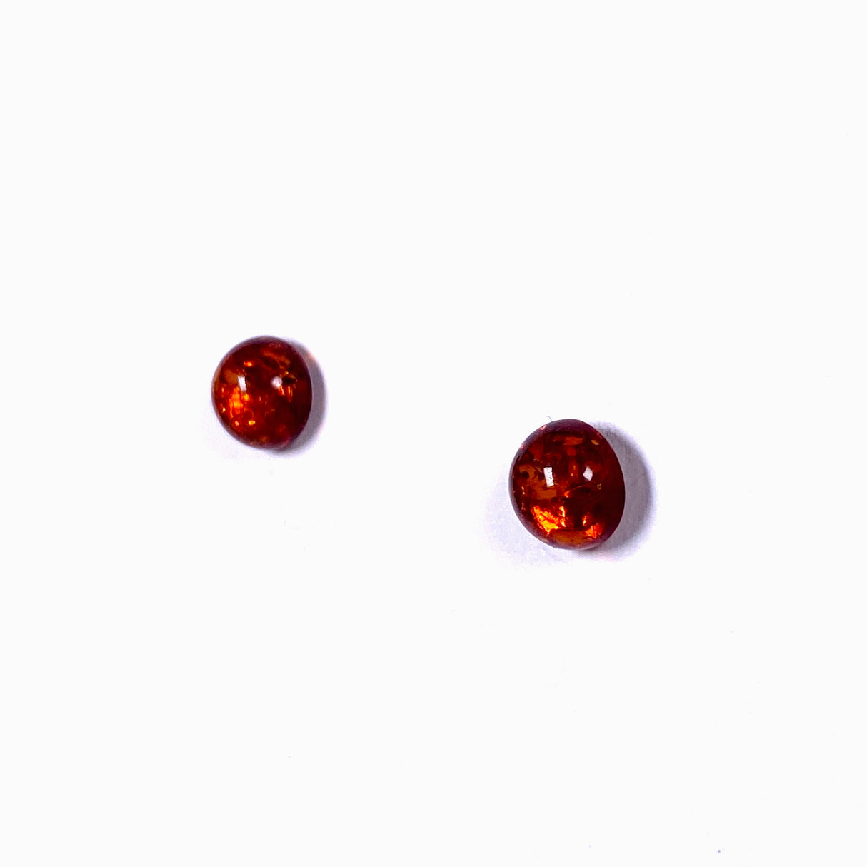 Baltic Amber round stud earrings