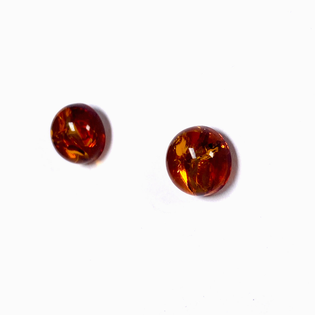 Baltic Amber round stud earrings