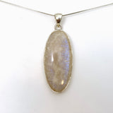 Belomorite (Sunstone with Moonstone "Eclipse" Stone) Oval Cabochon Pendant in a Hammered Setting KPGJ4699