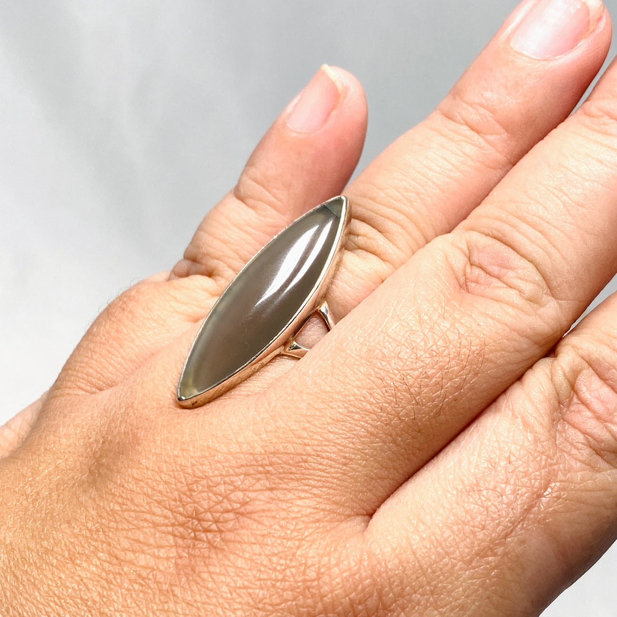 Black Moonstone Marquise Ring Size 11 KRGJ2198