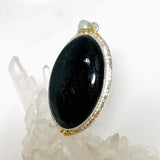 Black Tourmaline Oval Cabochon Pendant in a Decorative Setting KPGJ4594