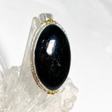 Black Tourmaline Oval Cabochon Pendant in a Decorative Setting KPGJ4594