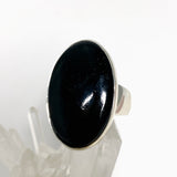 Black Tourmaline Oval Cabochon Ring Size 8.5 KRGJ3272