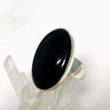 Black Tourmaline Oval Cabochon Ring Size 8.5 KRGJ3272