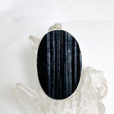 Black Tourmaline Oval Raw Pendant KPGJ4598