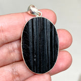 Black Tourmaline Oval Raw Pendant KPGJ4598