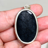 Black Tourmaline Oval Raw Pendant KPGJ4598