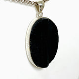 Black Tourmaline Oval Raw Pendant KPGJ4598