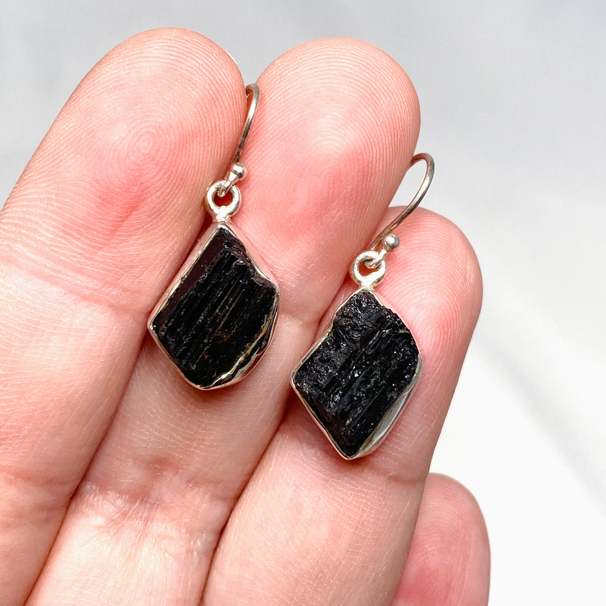 Black Tourmaline Raw Earrings KEGJ987