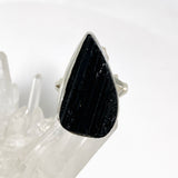 Black Tourmaline Teardrop Raw Split Band Ring Size 10 KRGJ3276