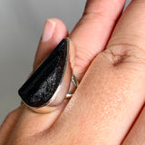 Black Tourmaline Teardrop Raw Split Band Ring Size 10 KRGJ3276